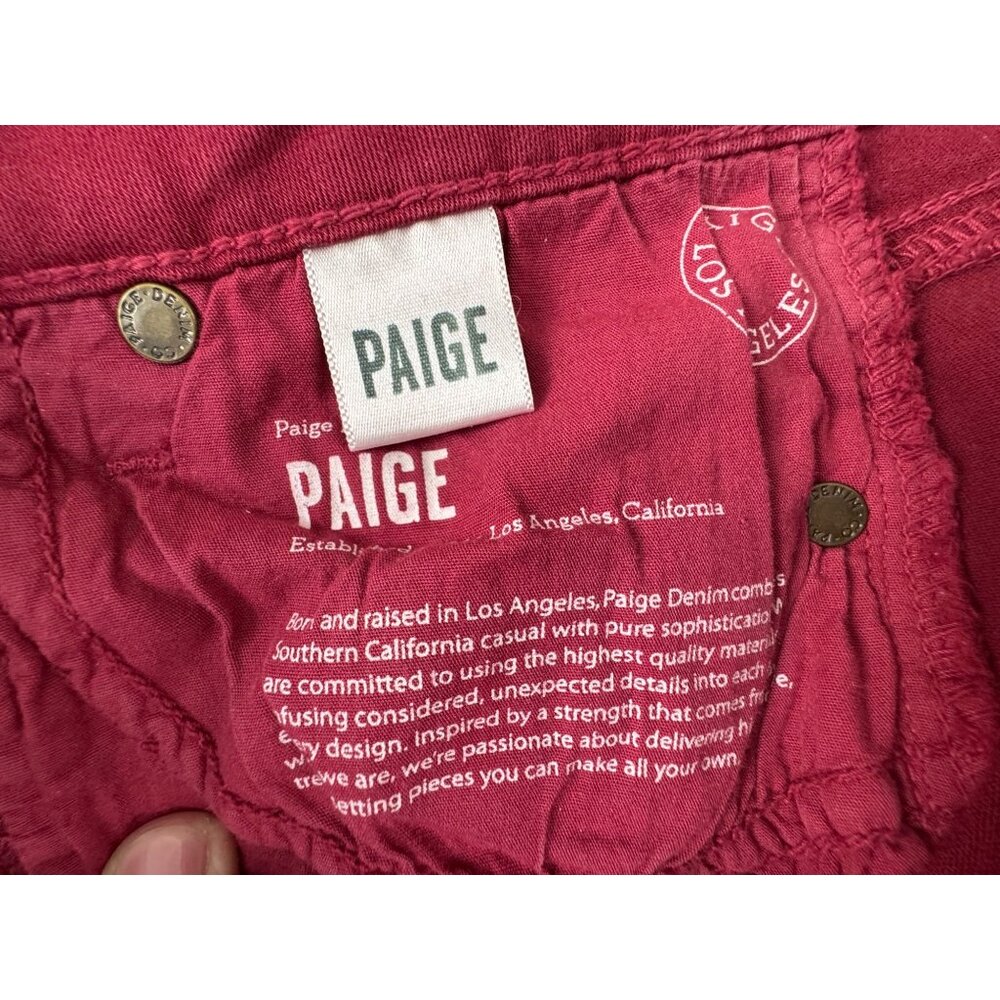 Paige Verdugo Ultra Skinny Womens 25 Red Jeans Comfort Office Cotton/Elastane - Picture 9 of 16